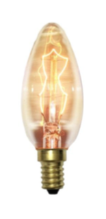 LAMP. OLIVA DECORATIVA VETRO BRUNITO E14 25W 360°