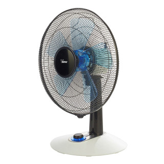 Ventilatore tavolo Ø 40cm 5 pale SILENZIOSO con comandi luminosi LED azzurro