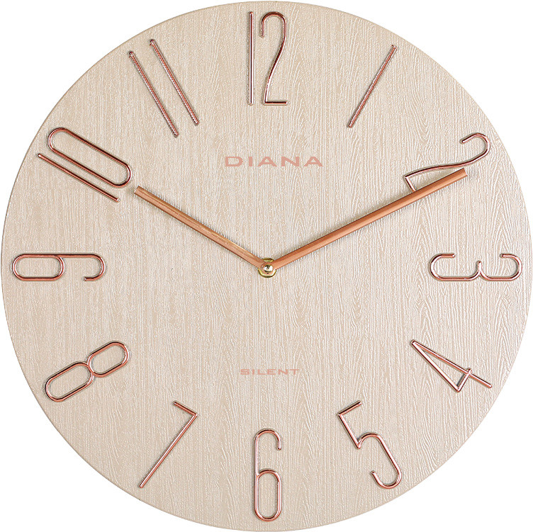 Orologio da parete Ø 30cm con movimento silenzioso e numeri in rilievo DUV111439BE