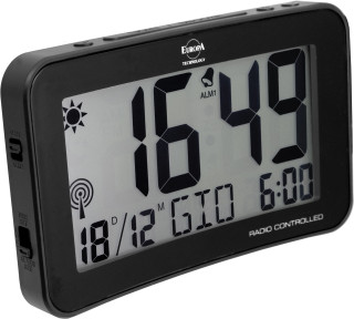 Sveglia multifunzione RADIOCONTROLLATA  LCD doppio orario sveglia, calendario e temperatura