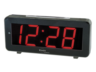 SVEGLIA NERA BIG DISPLAY LED ROSSI A SPINA 220V USB