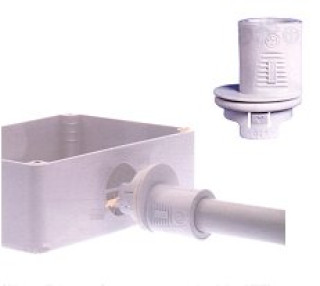 Raccordo IP67 tubo-scatola Ø16 ad innesto rapido foro scatola Ø31
