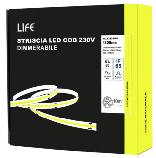 Striscia LED COB 10mt IP65 220V 14W/mt 1300Lm 4000°K prezzo x bobina