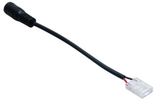 Connettore alimentazione x strip led con spina 2,10x5,5mm ad innesto rapido