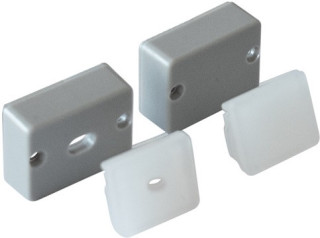 KIT Tappi di chiusura (plastica+silicone), per profilo alluminio IP65 16.LTP5415KS, 5 Coppie con foro centrale e 5 coppie senza foro, Prezzo per KIT
