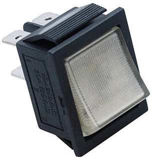 Interruttore a bilanciere luminoso ON-OFF 15A 250VA bianco