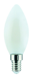 Lampada FILOLED oliva/candela 6,5W E14  opale bianco latte 2700°K