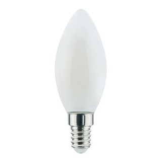 Lampada FILOLED oliva/candela 6,5W E14 opale bianco latte 4000°K