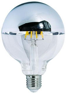 Lampada FILOLED globo Ø125 cupola argentata 6W 2700°K