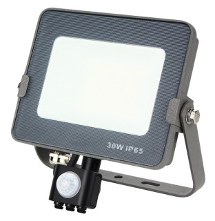 Faretto LED c/sensore di presenza + crepuscolare 30W IP65 6500°K