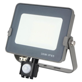 Faretto LED c/sensore di presenza + crepuscolare 30W IP65 4000°K