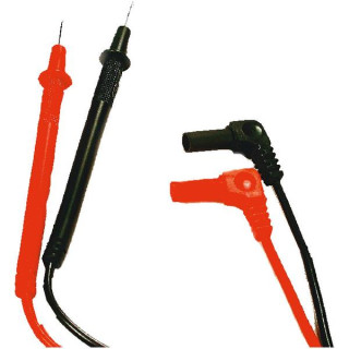 Puntali in acciaio Ø2x17mm x tester Spina Ø4mm cavo sez.0,36mm² x 70cm