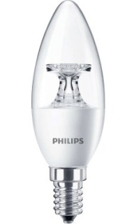 Lampada LED COREPRO oliva/candela trasparente con lente prismatica 4W E14 2700°K