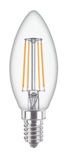 Lampada FILOLED oliva/candela E14 4,3W 2700°K