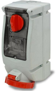 PRESA INTERBLOCCATA  VERT PARETE IP67 FUS 4P 32A 380V
