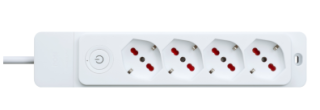 Multipresa  SPECIALIST 4 prese universali + interruttore + cavo 1,5mt Rosi