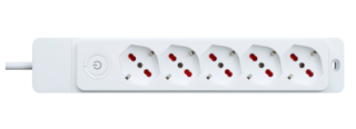Multipresa  SPECIALIST 5 prese universali + interruttore + cavo 1,5mt Rosi