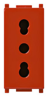 Presa 2P+T 16A P17/11 rosso