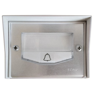 Pulsante campanello incasso completo di scatola e tettoia c/luce 24V 3W