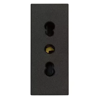 Presa 2P+T 16A P17/11 nero