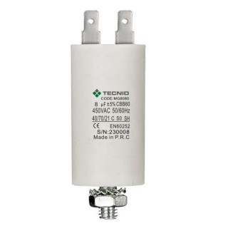 CONDENSATORE 450V 8µF Dado M8